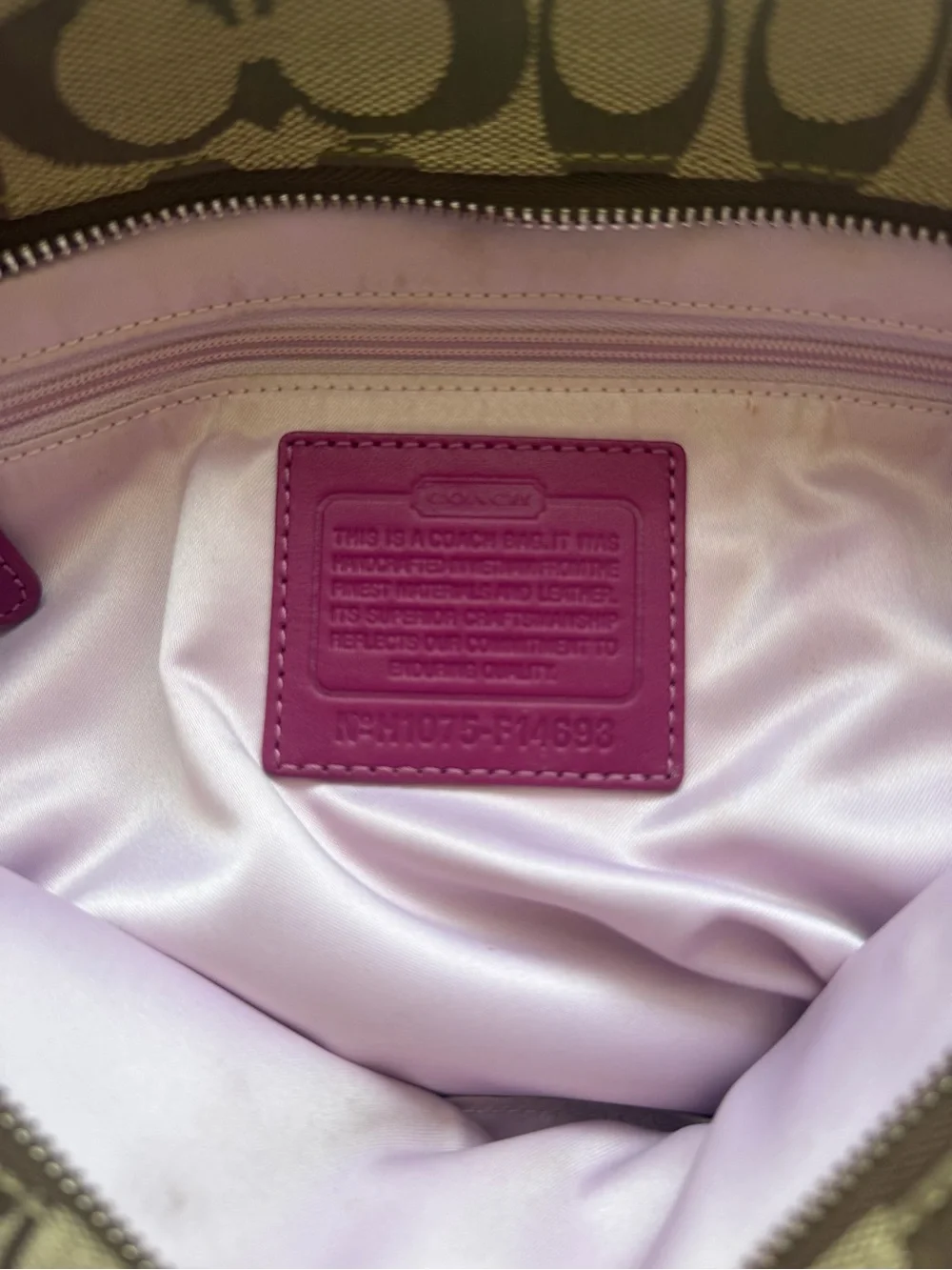 Coach Penelope Signature Canvas Tote with Berry Leather Trim Y2K F14693